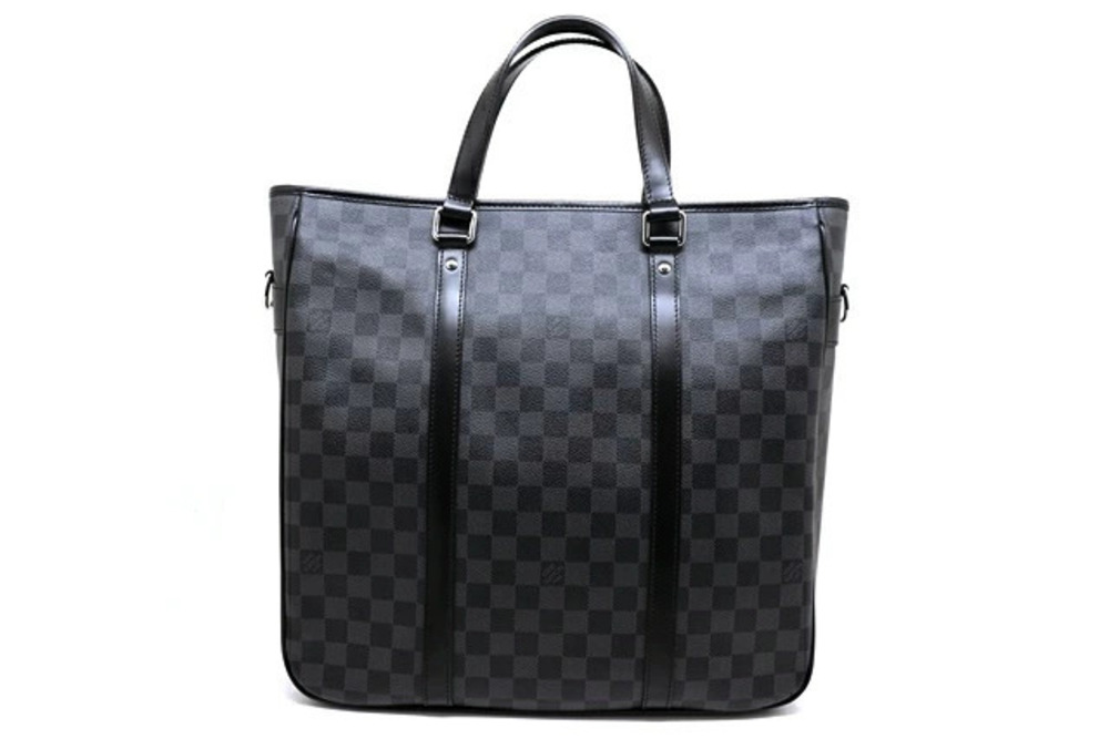 LOUIS VUITTON Tadao Tote Bag Business Damier Graphite Black
